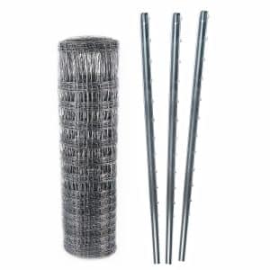 Aquagart 100m Wildzaun Forstzaun 100/8/15 + Z-Profil Zaunpfosten Forstzaun Weidezaun