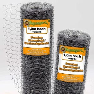 Aquagart 140m Sechseckgeflecht Hühnerzaun Kaninchendraht Hasengitter Hasendraht 100cm 25mm