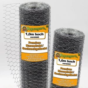 Aquagart 140m Sechseckgeflecht Hühnerzaun Kaninchendraht Hasengitter Hasendraht 100cm