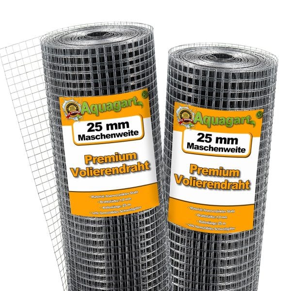 Aquagart 175m x 1m Volierendraht 25mm Drahtgitter Schweissgitter Drahtgeflecht Drahtzaun