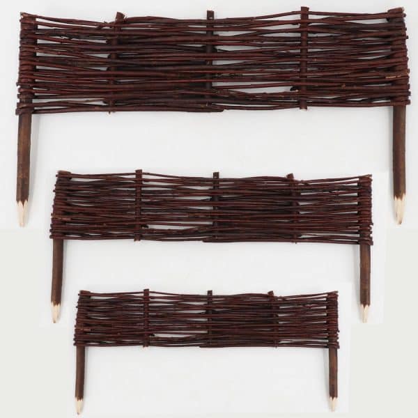 Aquagart 3 Beeteinfassungen Aus Weide 30 x 60cm I Beetbegrenzung Weidenzaun Zur Beetumrandung Rasenkante