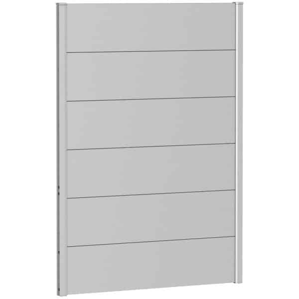 Biohort Wandpaneel Sichtschutz o. Acrylglas 100 cm x 135 cm Silber-Metallic