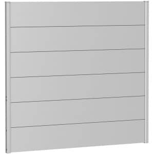 Biohort Wandpaneel Sichtschutz o. Acrylglas 150 cm x 135 cm Silber-Metallic