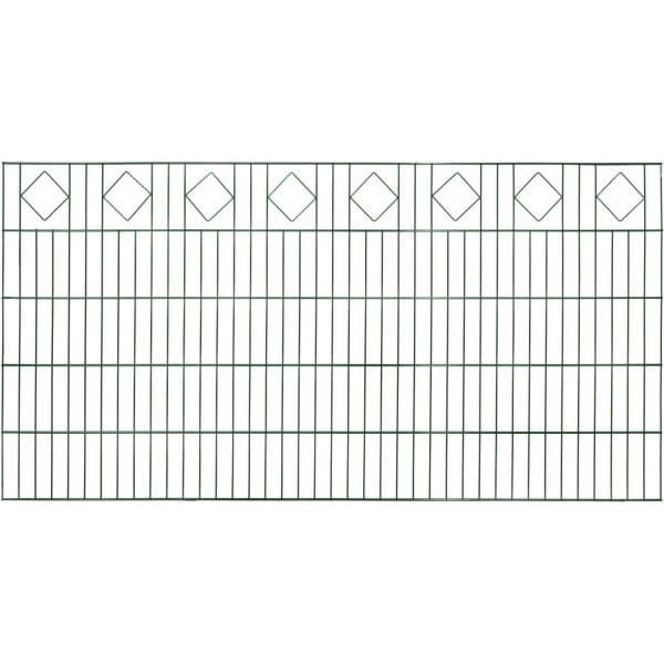 Dekor-Doppelstabmattenzaun Karo Grün 100 x 200 cm