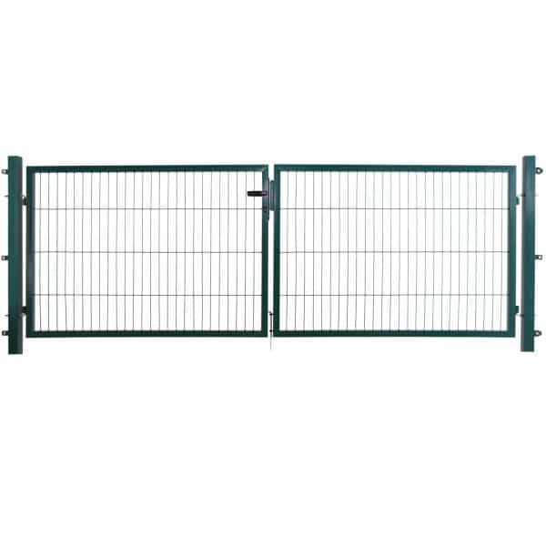 Doppeltor Basic für Doppelstabmattenzaun Moosgrün 300 cm x 100 cm