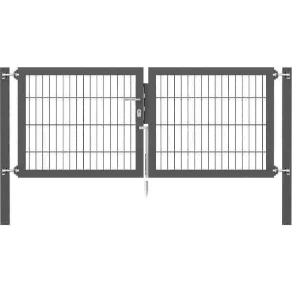 Doppeltor Flexo Plus 200 cm x 80 cm Pfosten 80 cm x 80 cm Anthrazit
