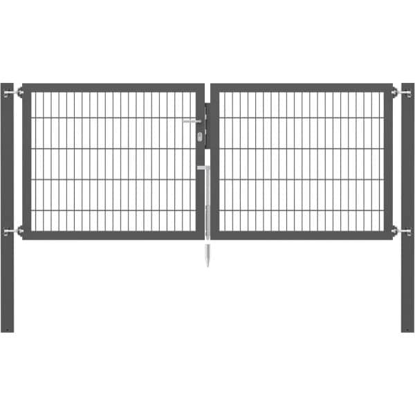 Doppeltor Flexo Plus 250 cm x 100 cm Pfosten 80 cm x 80 cm Anthrazit
