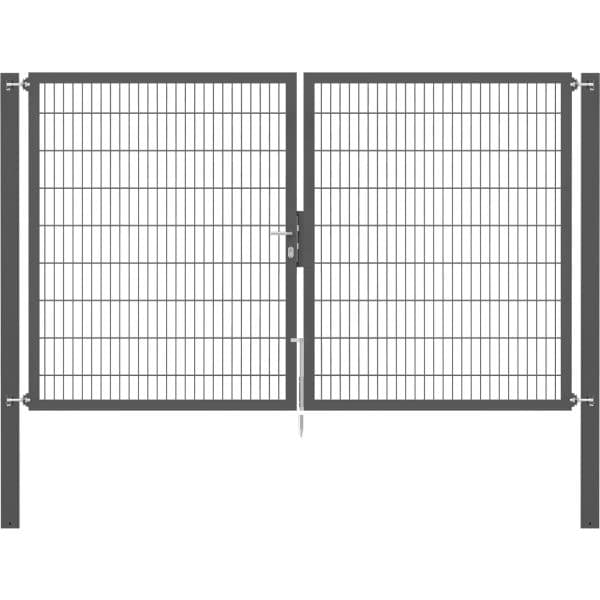Doppeltor Flexo Plus 300 cm x 180 cm Pfosten 100 cm x 100 cm Anthrazit