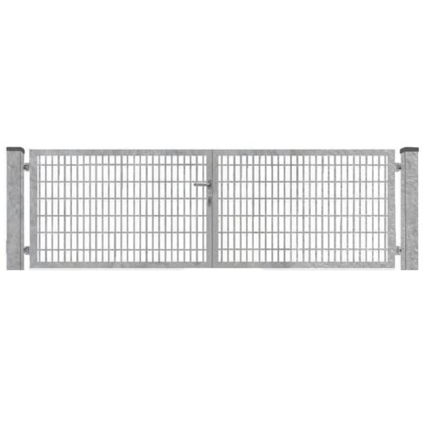 Doppeltor für Doppelstabmattenzäune Voll-Rahmen Zink 350 cm x 160 cm