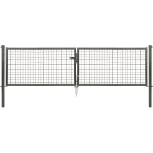 Doppeltor für Maschendraht- u. Fix-Clip Pro-Zaun Anthrazit-Met. 75 x 300 cm