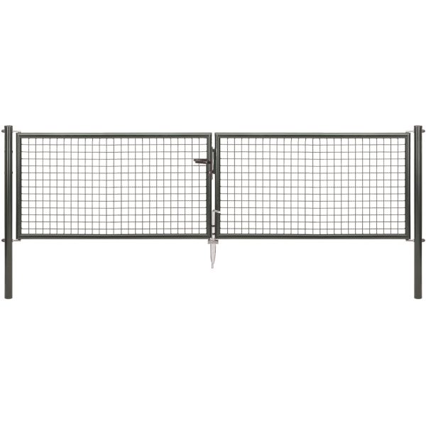 Doppeltor für Maschendraht- u. Fix-Clip Pro-Zaun Anthrazit-Met. 75 x 300 cm