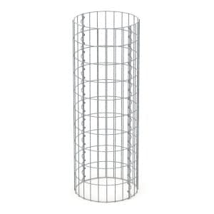 ECD Germany Gabionen-Säule Steinkorb 35x100cm Rund Stahl Maschenweite 5x10cm