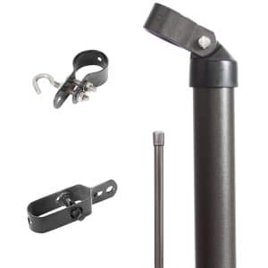 Eck-Set für Maschendraht-Zaun Anthrazit-Metallic 125 cm Hoch zum Einbetonieren