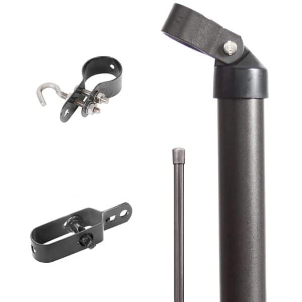 Eck-Set für Maschendraht-Zaun Anthrazit-Metallic 125 cm Hoch zum Einbetonieren