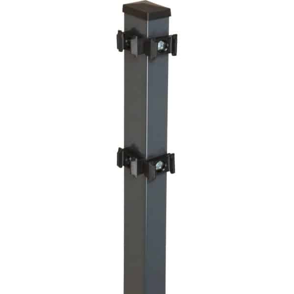 Eckzaunpfahl für Doppelstabmatten Anthrazit 120 cm x 4 cm x 6 cm