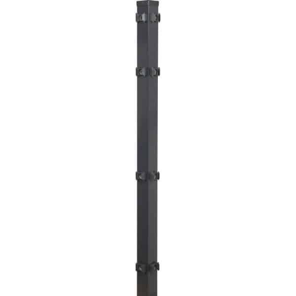 Eckzaunpfahl für Doppelstabmatten Anthrazit 6 cm x 6 cm x 200 cm