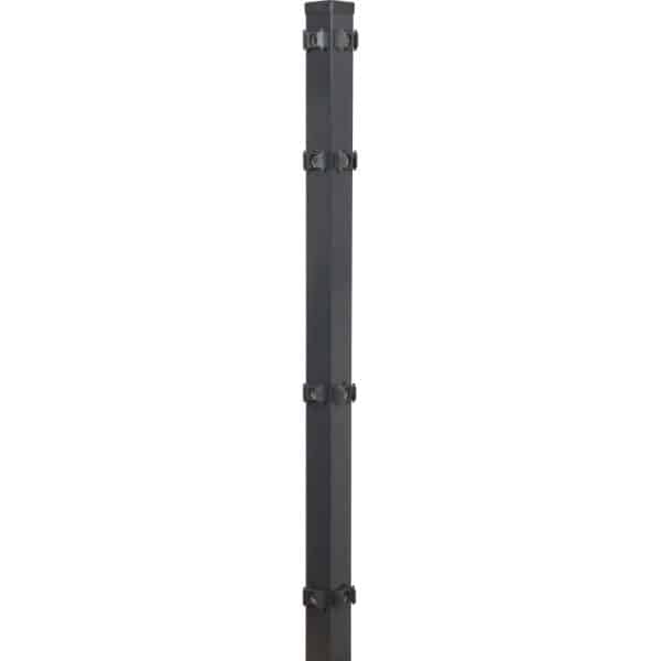 Eckzaunpfahl für Doppelstabmatten Anthrazit 6 cm x 6 cm x 220 cm