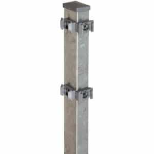 Eckzaunpfahl für Doppelstabmatten Verzinkt 4 cm x 6 cm x 220 cm