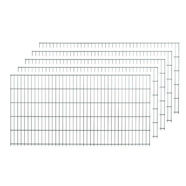 Einzelstabmattenzaun-Set Grün 3 Stück je 100 cm x 200 cm
