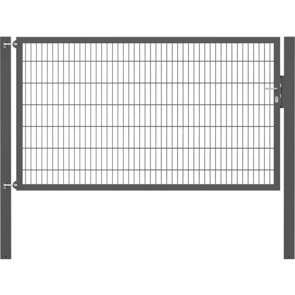Einzeltor Flexo Plus 250 cm x 140 cm Pfosten 100 cm x 100 cm Anthrazit