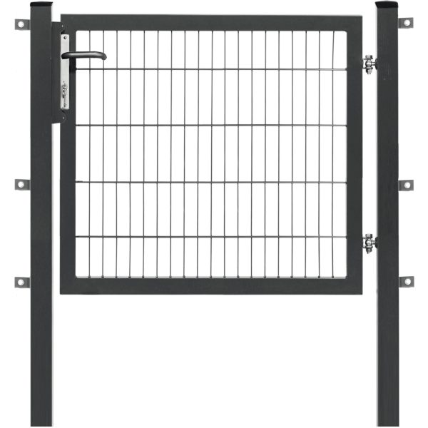 Floraworld Einzeltor Premium Doppelstabmattenfüllung Anthrazit 100 cm x 120 cm