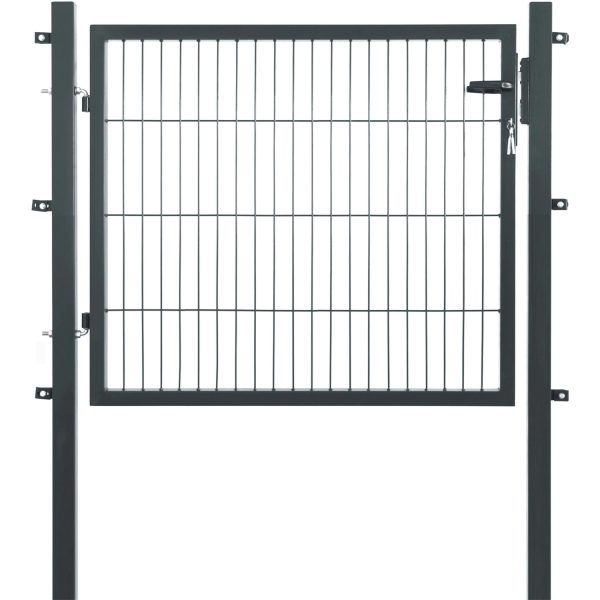 Floraworld Einzeltor für Doppelstabmattenzaun Anthrazit 80 cm x 120 cm