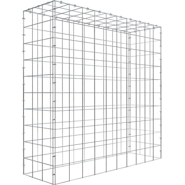 Gabiona C-Ring-Gabione-Anbaukorb Typ 3 100 x 100 x 30 cm Maschenw 10 x 10 cm