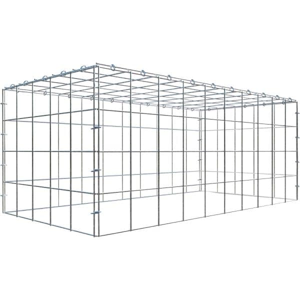 Gabiona C-Ring-Gabione-Anbaukorb Typ 3 40 x 100 x 50 cm Maschenw 10 x 10 cm