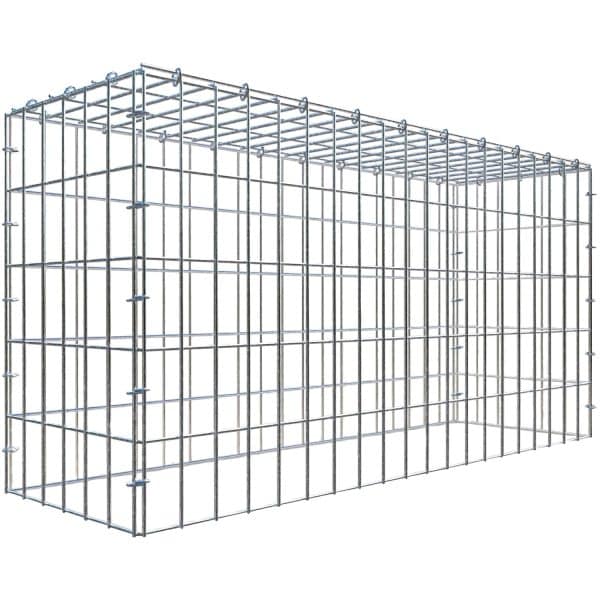Gabiona C-Ring-Gabione-Anbaukorb Typ 3 50 x 100 x 30 cm Maschenw 5 x 10 cm