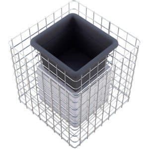 Gabiona Gabionen-Blumensäule eckig feuerverz 42 x 42 x 42 cm Maschenw 5 x 5 cm