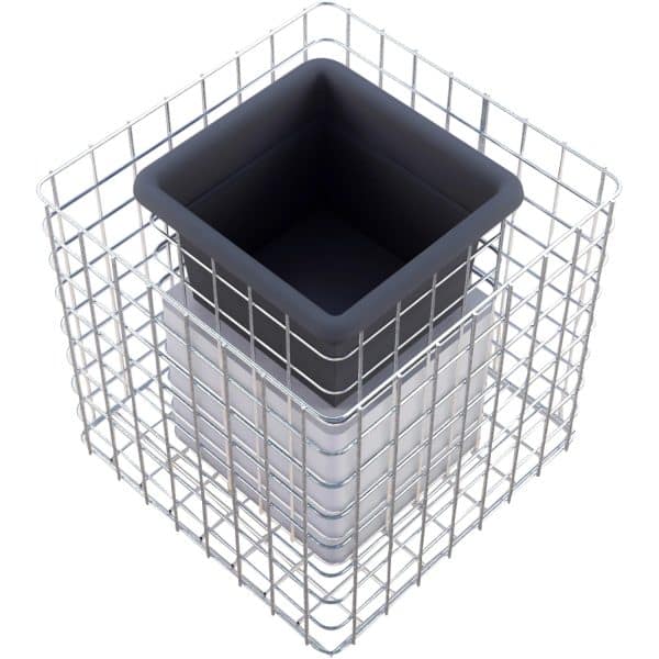 Gabiona Gabionen-Blumensäule eckig feuerverz 42 x 42 x 42 cm Maschenw 5 x 5 cm