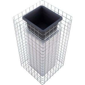 Gabiona Gabionen-Blumensäule eckig feuerverz 82 x 42 x 42 cm Maschenw 5 x 5 cm