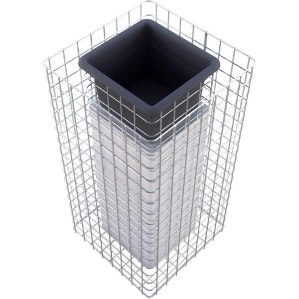 Gabiona Gabionen-Blumensäule eckig feuerverz 82 x 42 x 42 cm Maschenw 5 x 5 cm