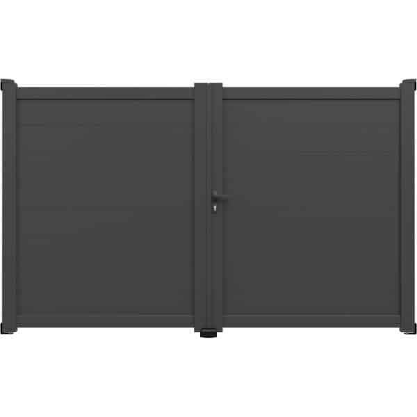 Gardengate Doppeltor Amares Anthrazit 306 cm x 185 cm Lichte Weite