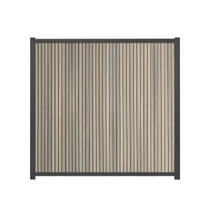 GartenLand WPC Zaun Set Shadowline Vertikal ca. 175 x 180 cm Sichtschutz Steckzaun Amethystgrau Aluminium Anthrazit Ohne Pfosten