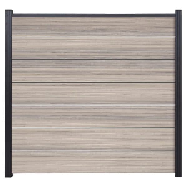 GartenLand WPC Zaun Set XL Ameland Co-extrudiert ca. 180 x 180 cm Sichtschutz Steckzaun Amethystgrau Ohne Pfosten Ohne Abschlussleiste