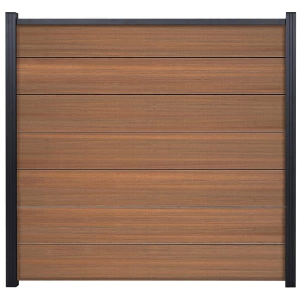 GartenLand WPC Zaun Set XL Ameland Co-extrudiert ca. 180 x 180 cm Sichtschutz Steckzaun Mahagoni Ohne Pfosten Ohne Abschlussleiste