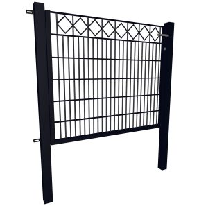 Gartentor Dekor 1-Flügelig Karo 100 cm x 120 cm Anthrazit