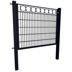 Gartentor Dekor 1-Flügelig Ring 100 cm x 120 cm Anthrazit