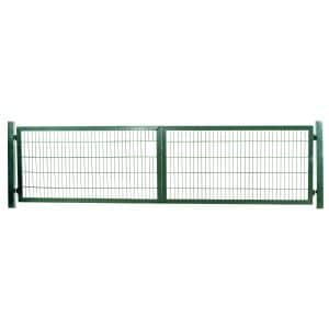 Gartentor Industrietor für Doppelstabzaun 6/5/6 mm Moosgrün 300 cm x 100 cm