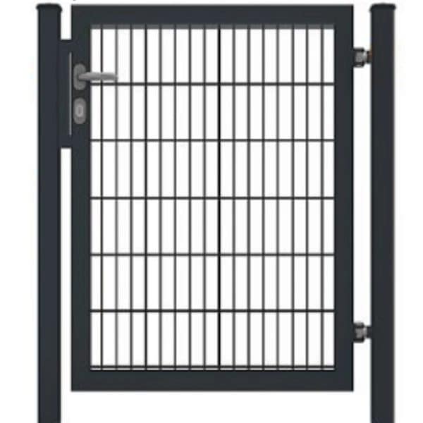 Gartentor für Doppelstabmattenzäune Voll-Rahmen Anthrazit 120 cm x 80 cm