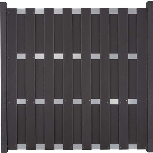 GroJa Bausatz EV1 Fertigzaun DIY ohne Pfosten 180 cm x 180 cm Anthrazit