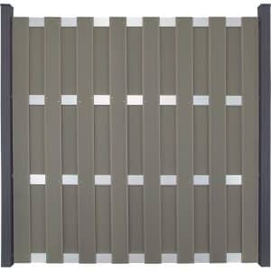GroJa Bausatz EV1 Fertigzaun DIY ohne Pfosten 180 cm x 180 cm Hellgrau