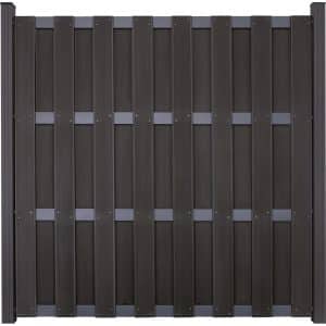 GroJa Fertigzaun quadratisch 180 x 180 cm Anthrazit mit Querriegeln DB703