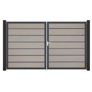 GroJa Grande Steckzaun Tor Premium DIN Links DB Bi-Color Sand