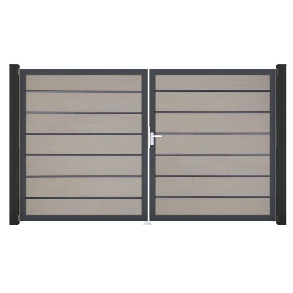 GroJa Grande Steckzaun Tor Premium DIN Links DB Bi-Color Sand