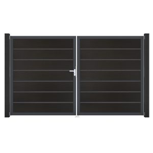 GroJa Grande Steckzaun Tor Premium DIN Links DB Schwarz