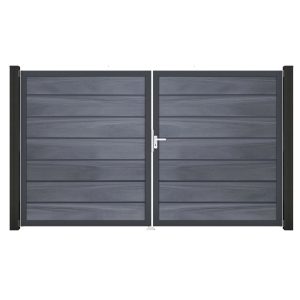 GroJa Grande Steckzaun Tor Premium DIN Links DB Steingrau
