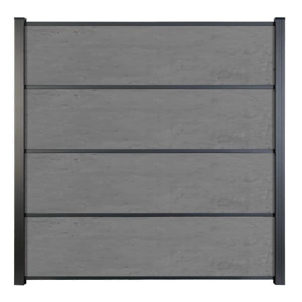 GroJa HPL-Steckzaun Premo 180 cm x 183 cm Betongrau