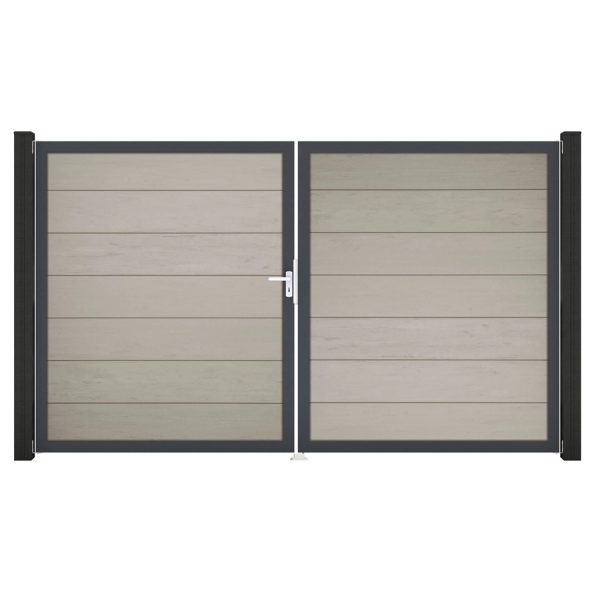 GroJa Solid Grande Steckzaun Tor DIN Links DB Bi-Color Sand